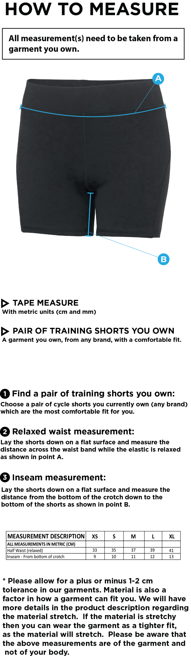 DMU Sport - Training Shorts - Women's Fit - Size Guide