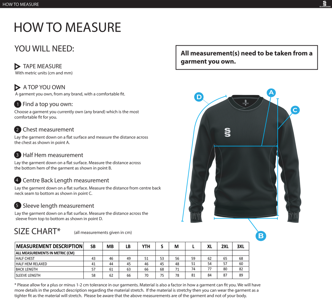 DMU Sport - Run Out Top - Unisex Fit - Size Guide